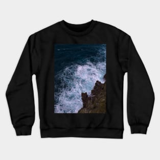 Blue ocean waves against a coral reef Crewneck Sweatshirt